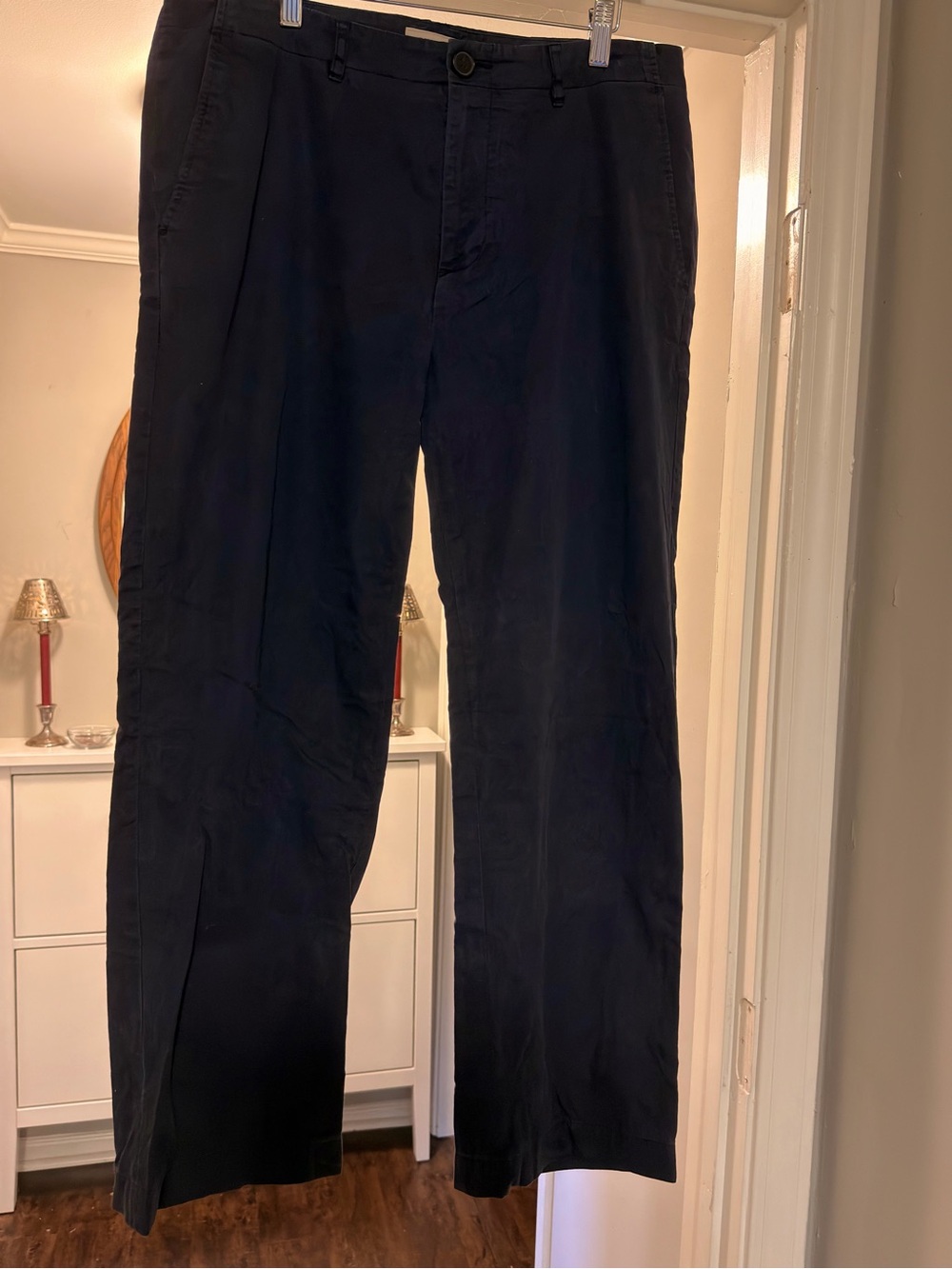 Vintage Burberry men’s navy straight fit chinos - 34